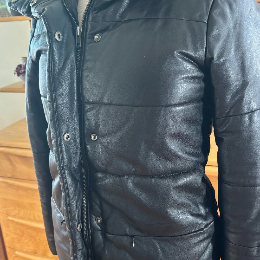 WOMEN'S ZARA COLLECTION LAMB BLACK PUFFER COAT/JACKET ORIG. $159 SZ S EUC